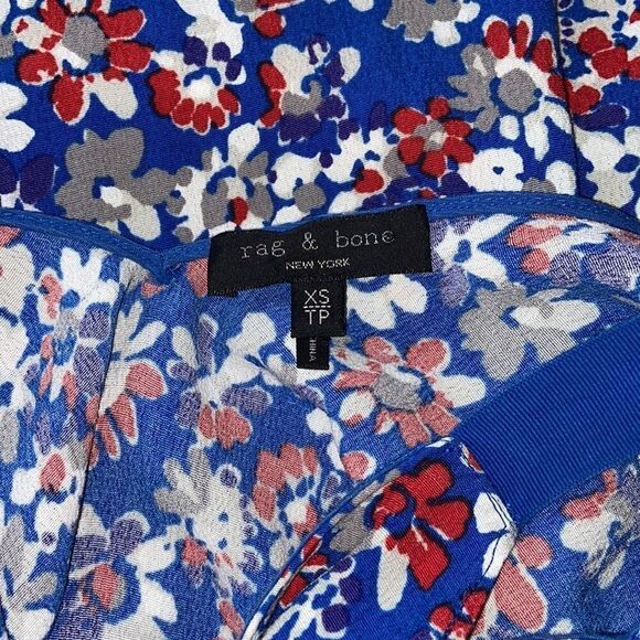 Rag & Bone Dress "Estelle" Blur Red Floral NWOT Sz T/P 4 - Picture 8 of 9